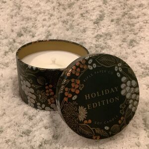 Rifle Paper Co. Holiday Edition Soy Candle in Black Gold Orange Tin NWT 3 oz.